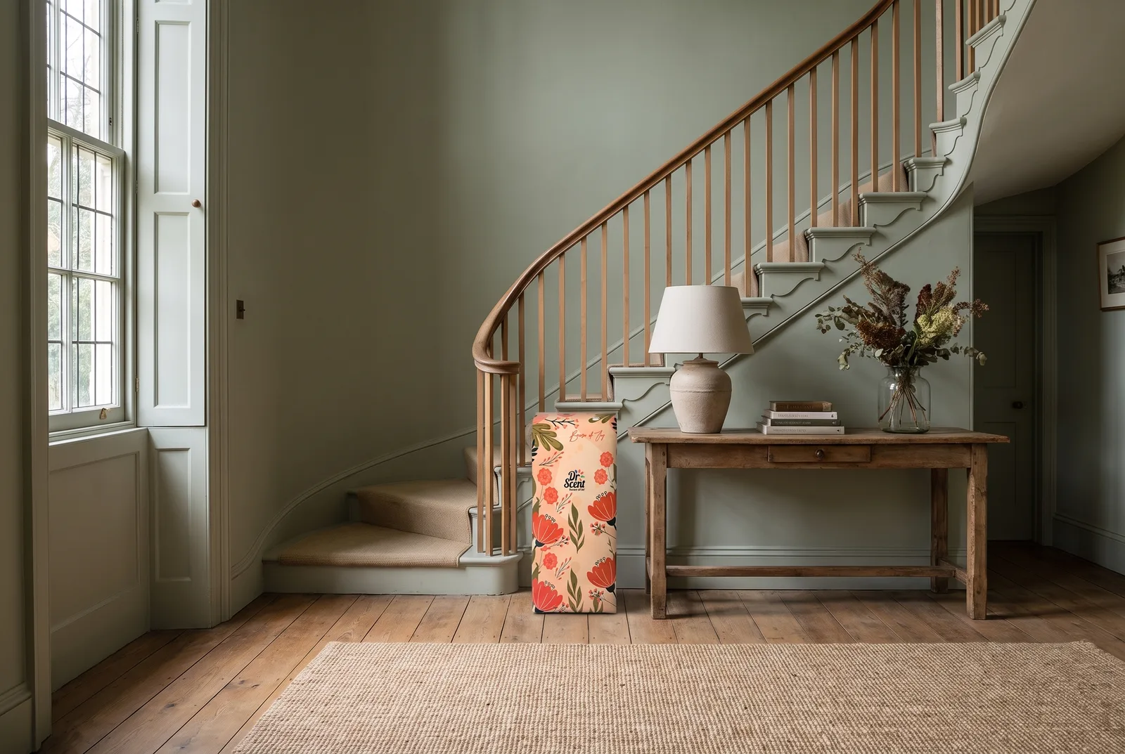 Dr Scent Elegant diffuser on a console table in a large open plan room